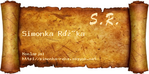 Simonka Réka névjegykártya